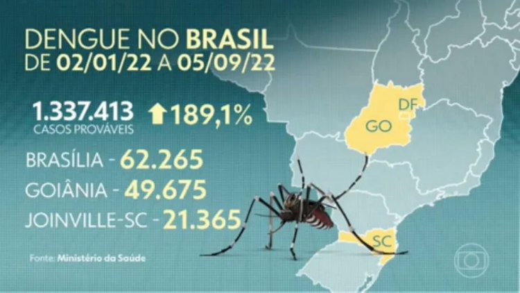 Número de mortes no Brasil por dengue é três vezes maior que em 2021