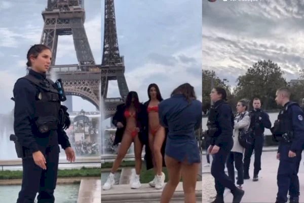 Polícia barra influenciadoras brasileiras seminuas na Torre Eiffel