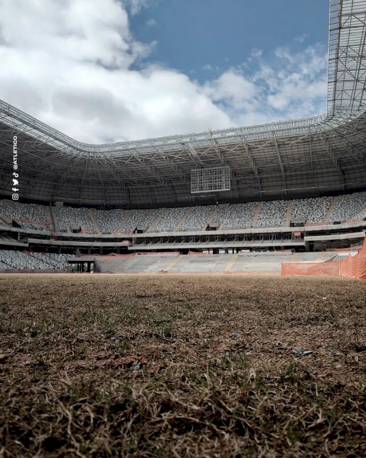 Atlético-MG divulga imagem do gramado da Arena: 