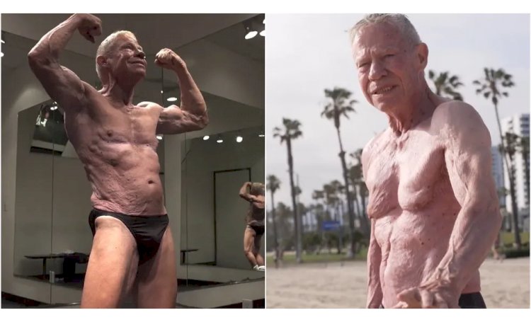 Fisiculturista aos 90 anos: idoso treina 3 vezes por semana, come cogumelo e já posou nu